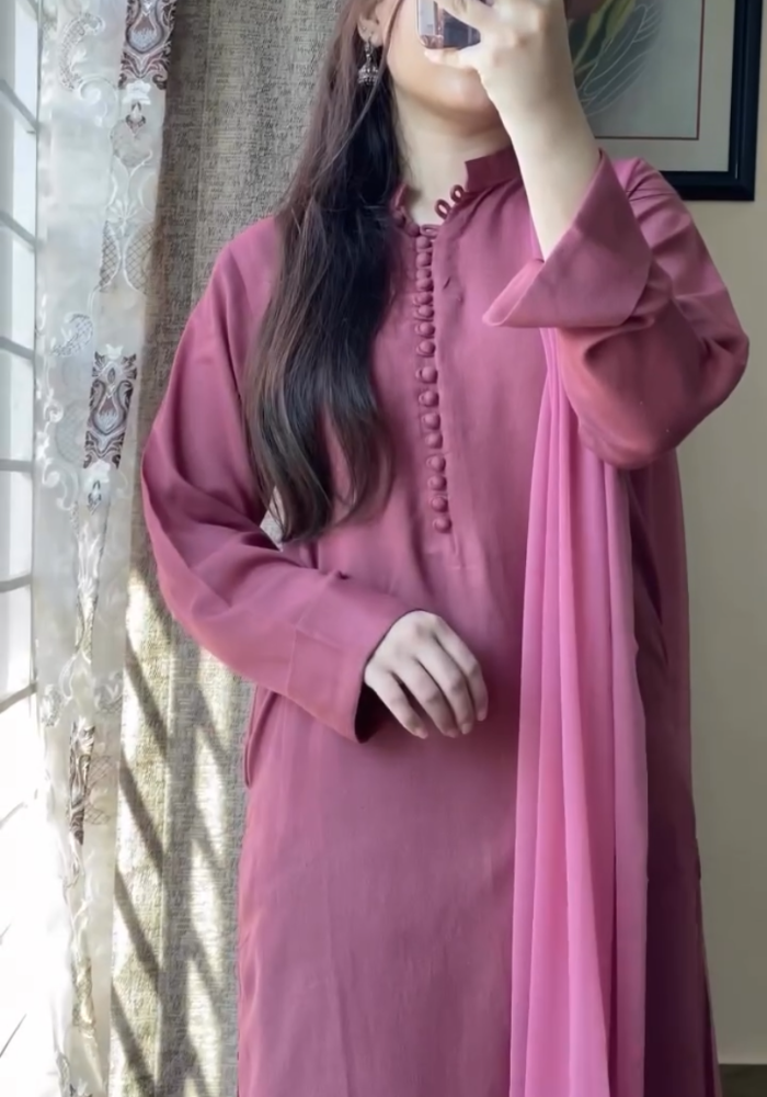 Kurta Pent with Chiffon Dupatta Set