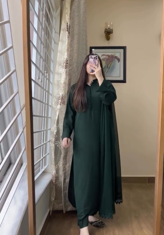 Kurta Pent with Chiffon Dupatta Set