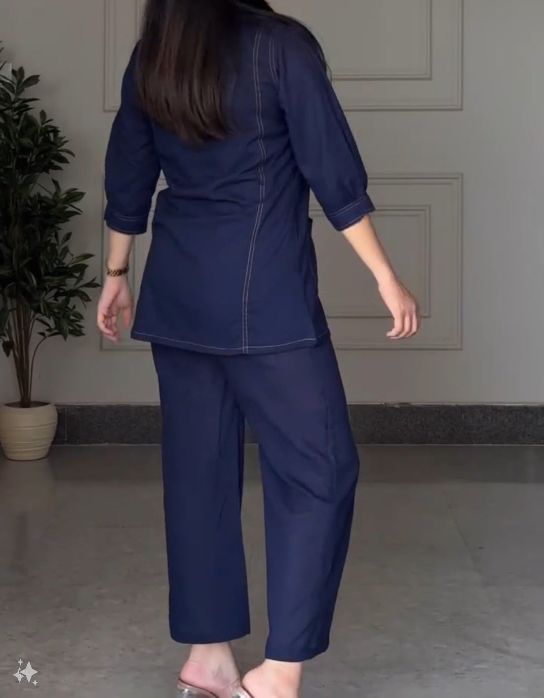 BEAUTIFUL DENIM LOOK COTTON CO-ORD SET