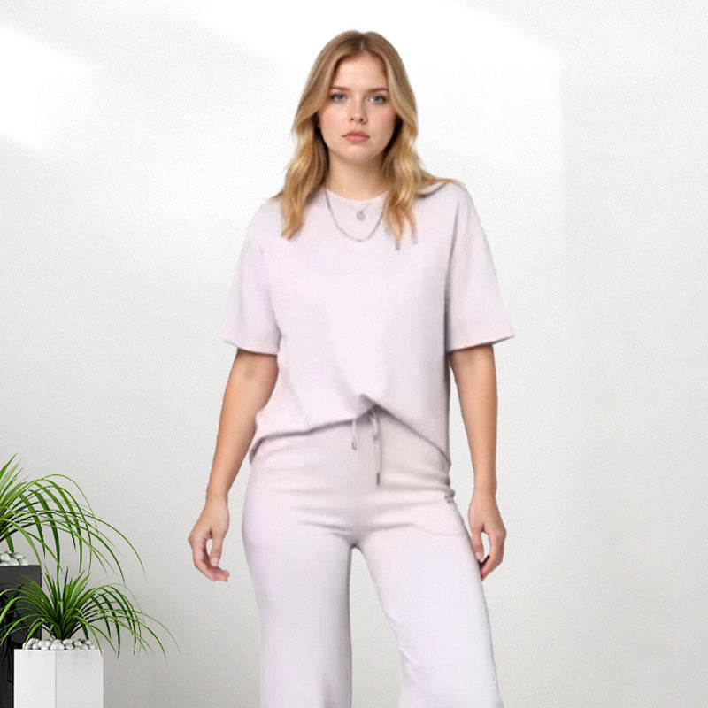 Women's Chic Top & Matching Pants 2-Piece Outfit