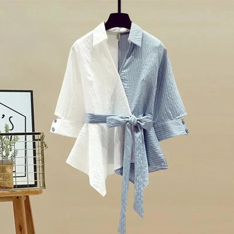 New Korean Elegant Splicing Co-ord Set