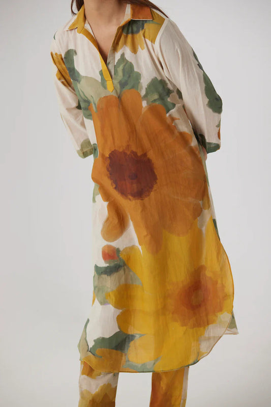 LONG COTTON KURTA SET