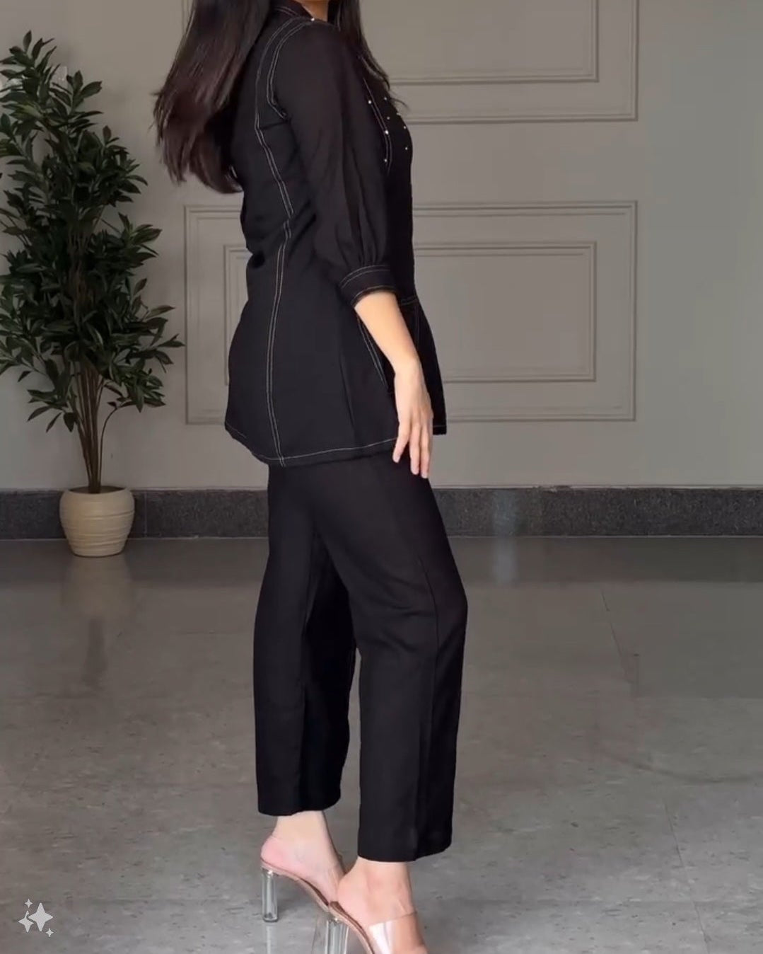 BEAUTIFUL DENIM LOOK COTTON CO-ORD SET