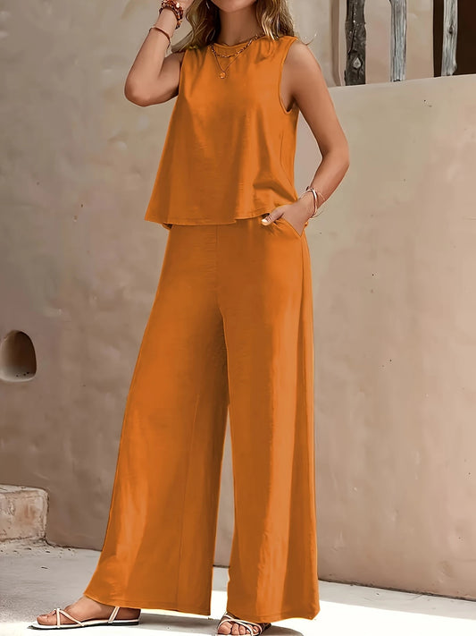 Backless Round Neck Sleeveless Vest