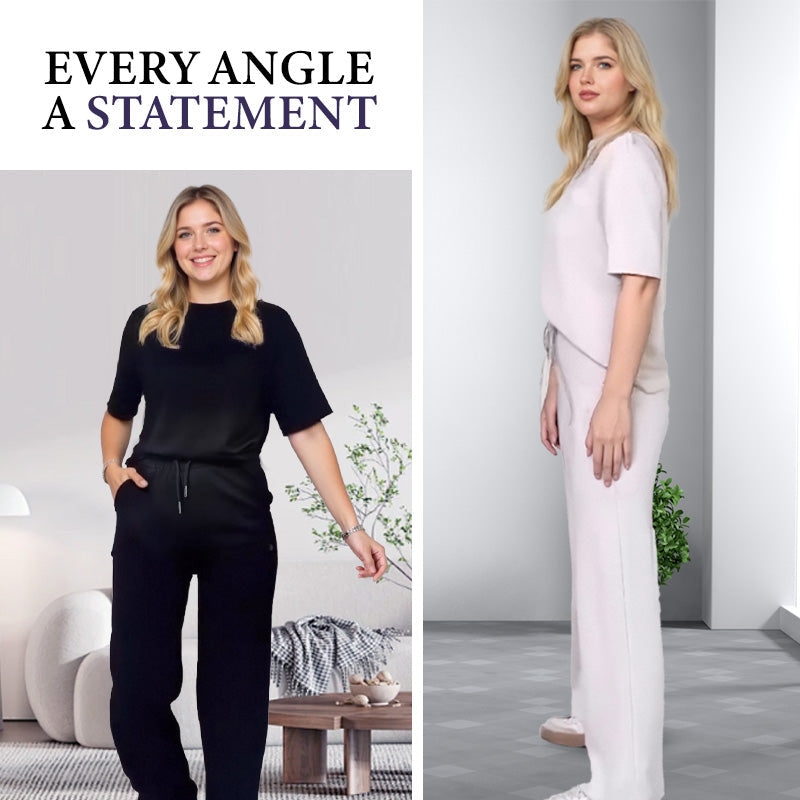 Women's Chic Top & Matching Pants 2-Piece Outfit