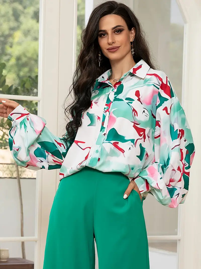 Sweet Collar Contrast Color Regular Women's Suit Pants