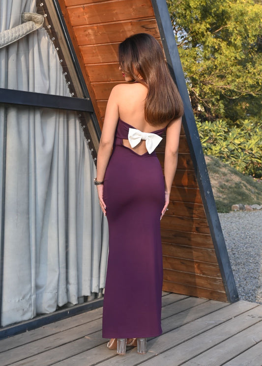 Bow Cowl Neck Dress