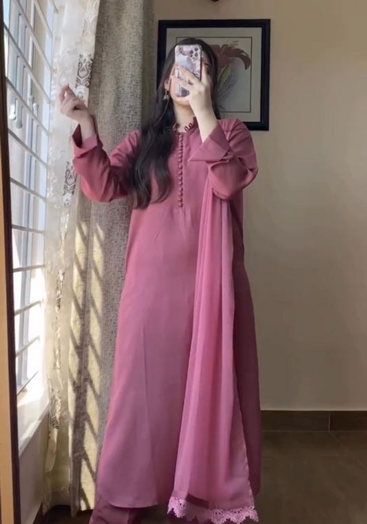 Kurta Pent with Chiffon Dupatta Set
