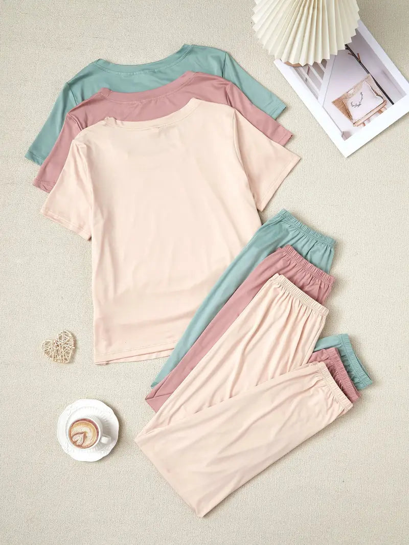 Short-sleeved Tops and Pants Pack of 3