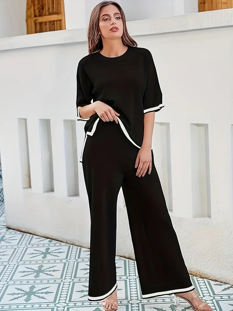 Top Wide Leg Pants Casual Set